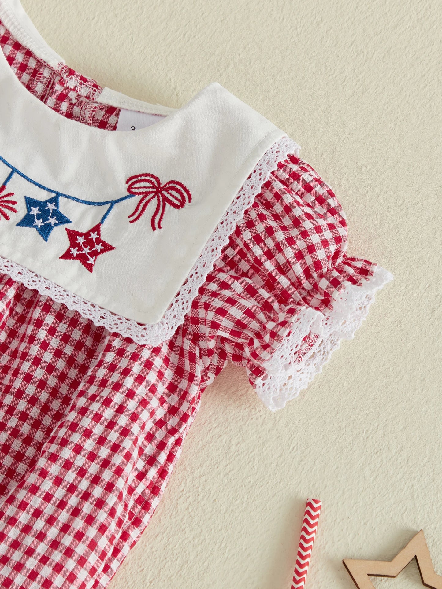 Baby Girl Patriotic Bubble Romper