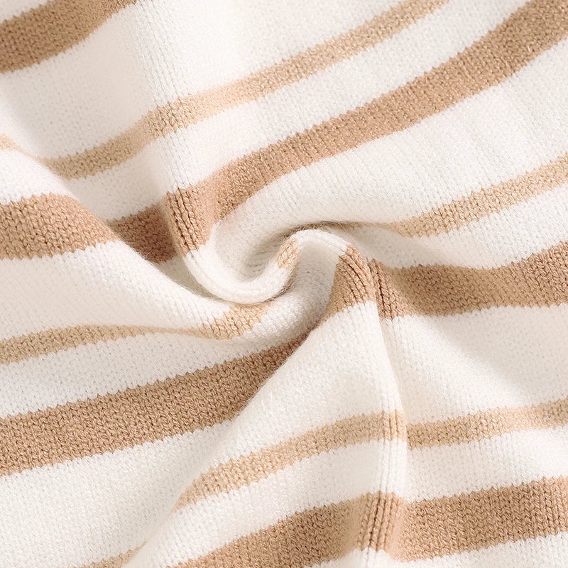 Little Latte Stripe Knit Romper