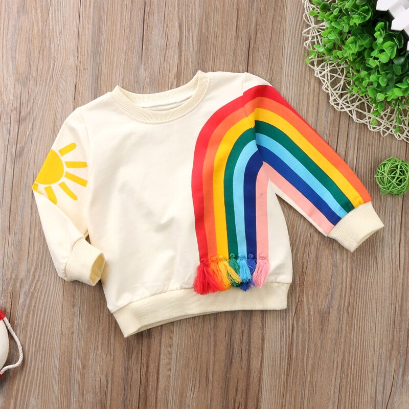 Girls' Sunshine Rainbow Long-Sleeved Sweatshirt