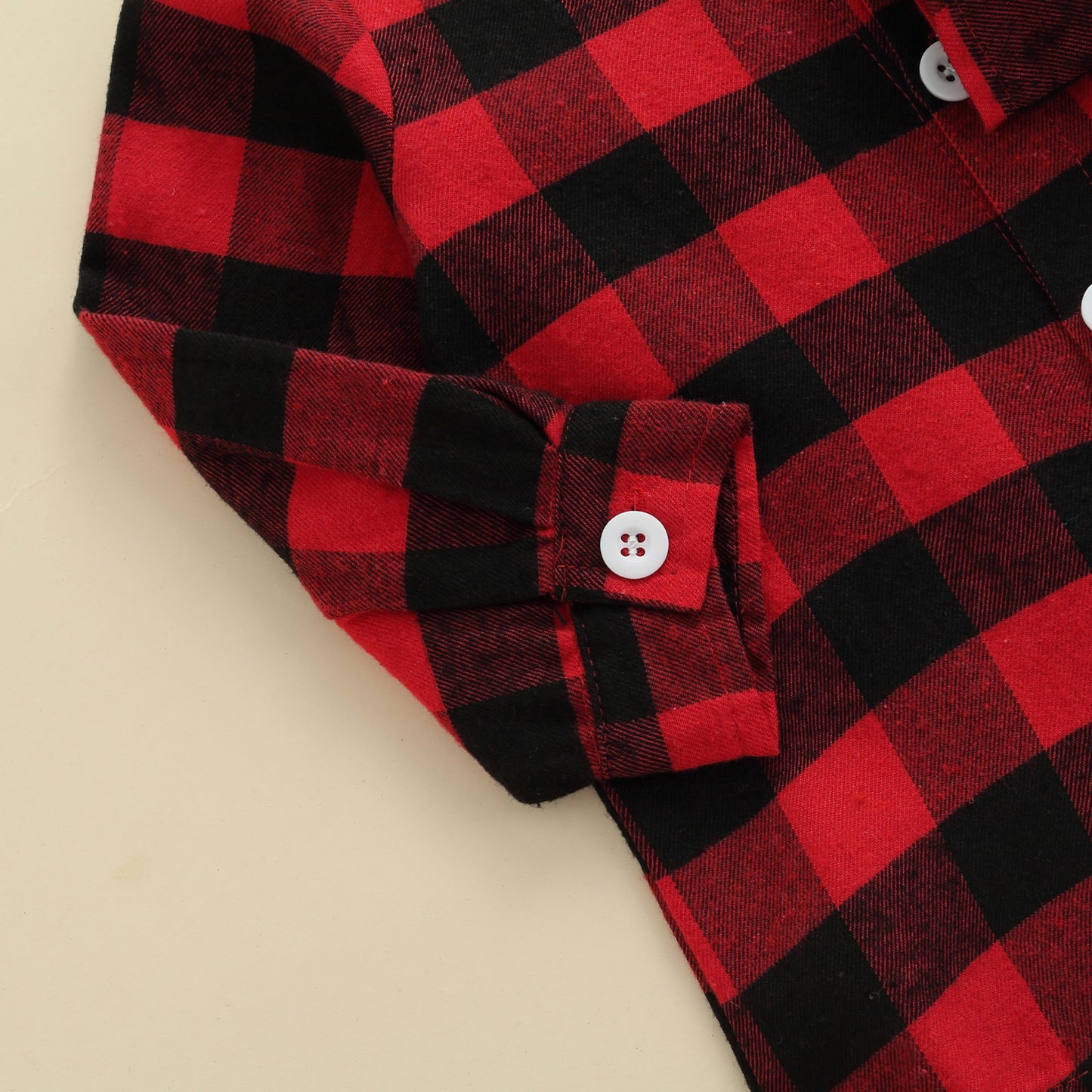 Boys' Red Plaid Shirt & Denim Pant Set