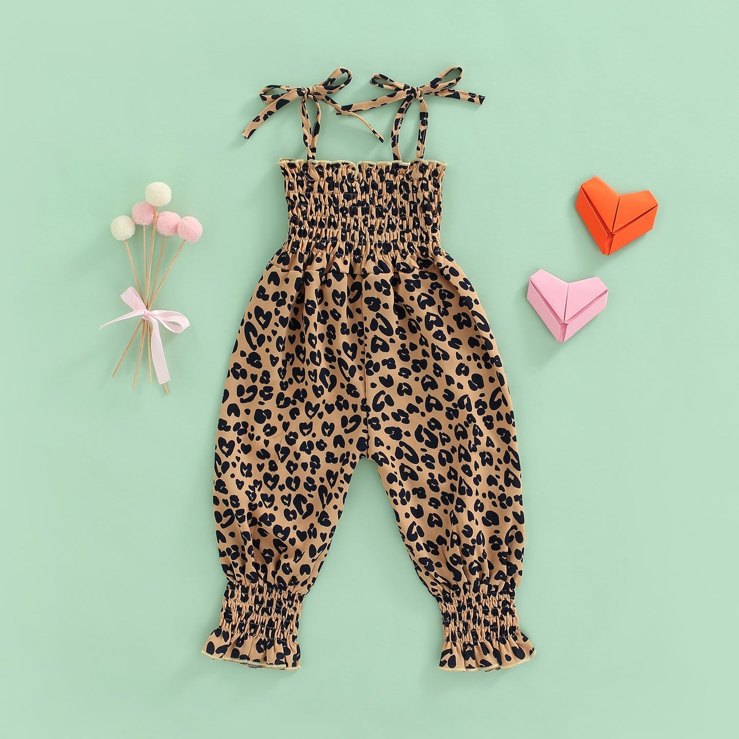 Girls' Thin Strap Ruched Jumpsuit