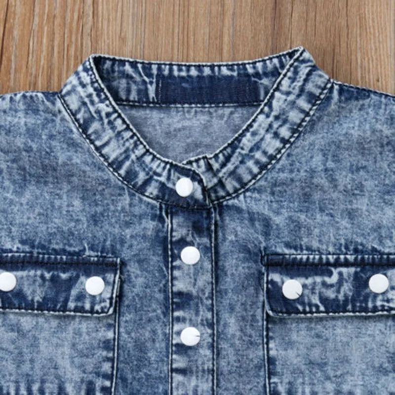 Girls' Sleeveless Denim Jumpsuit