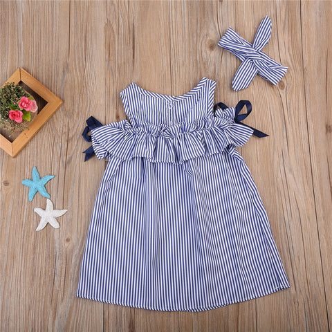 Girls' Blue Bow Sundress