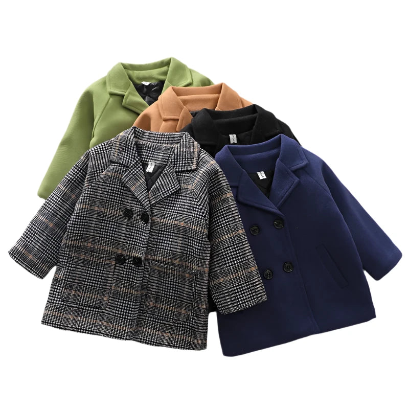 Woolen Double-breasted Trench Coat