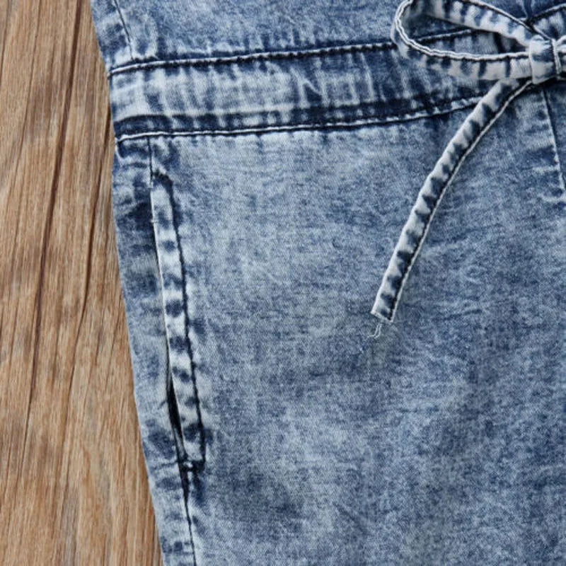 Girls' Sleeveless Denim Jumpsuit