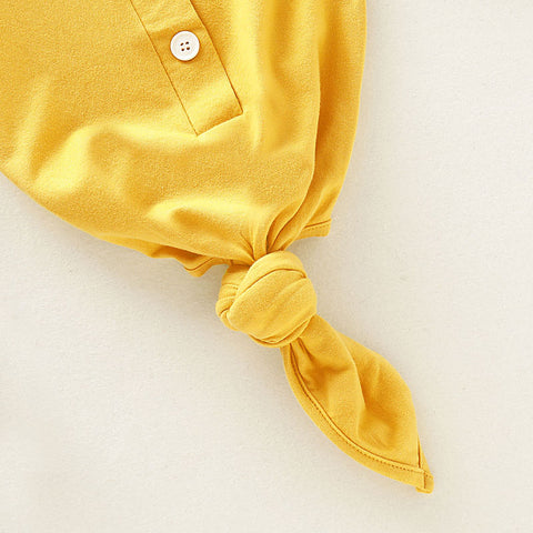 Newborn Solid Color Cotton Tie Onesie