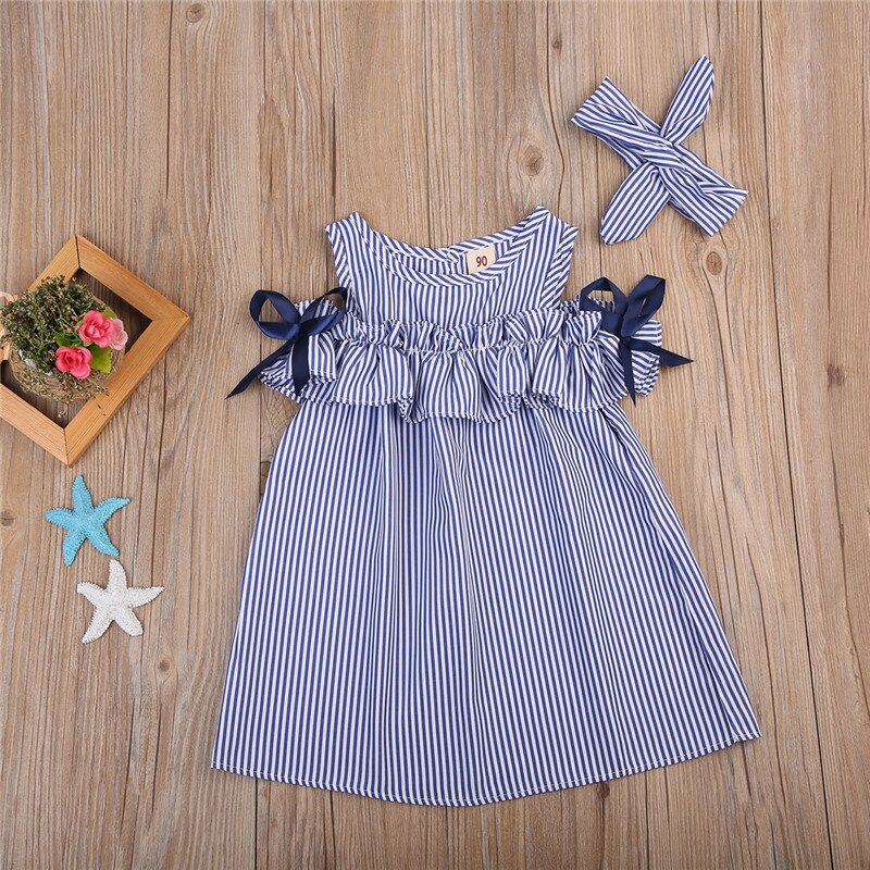 Girls' Blue Bow Sundress