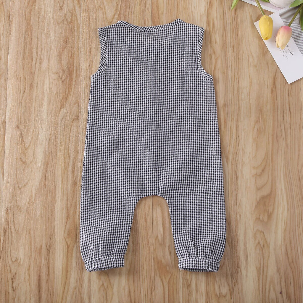 Everyday Plaid Sleeveless Jumpsuit