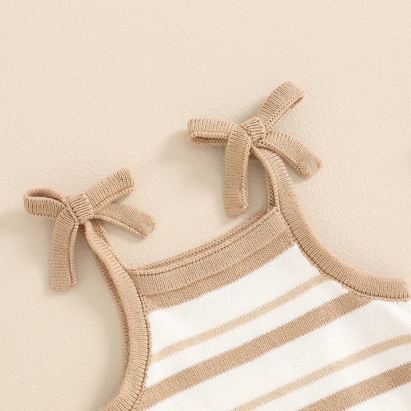 Little Latte Stripe Knit Romper