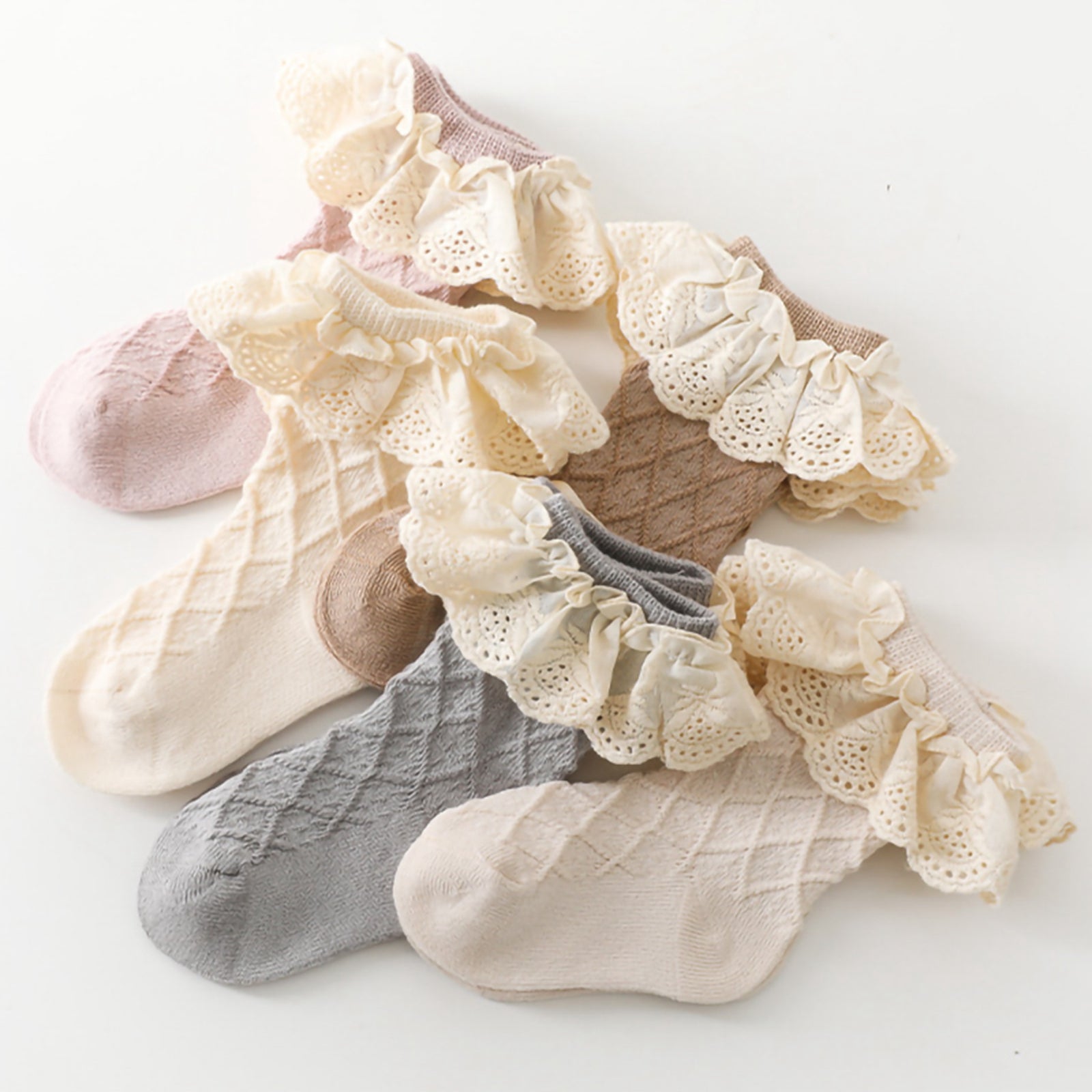 Ruffled Frilly Cotton Ankle Socks