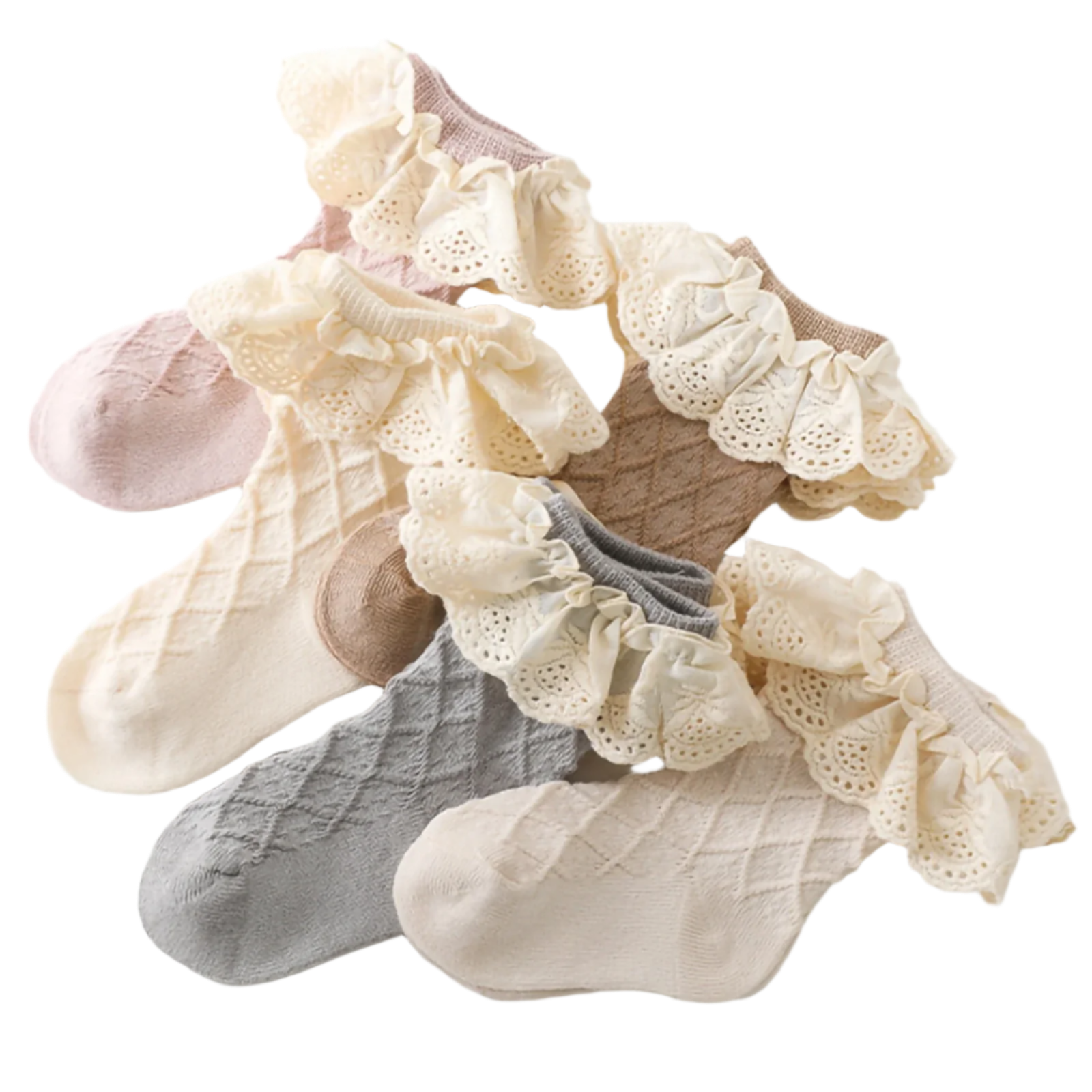 Ruffled Frilly Cotton Ankle Socks