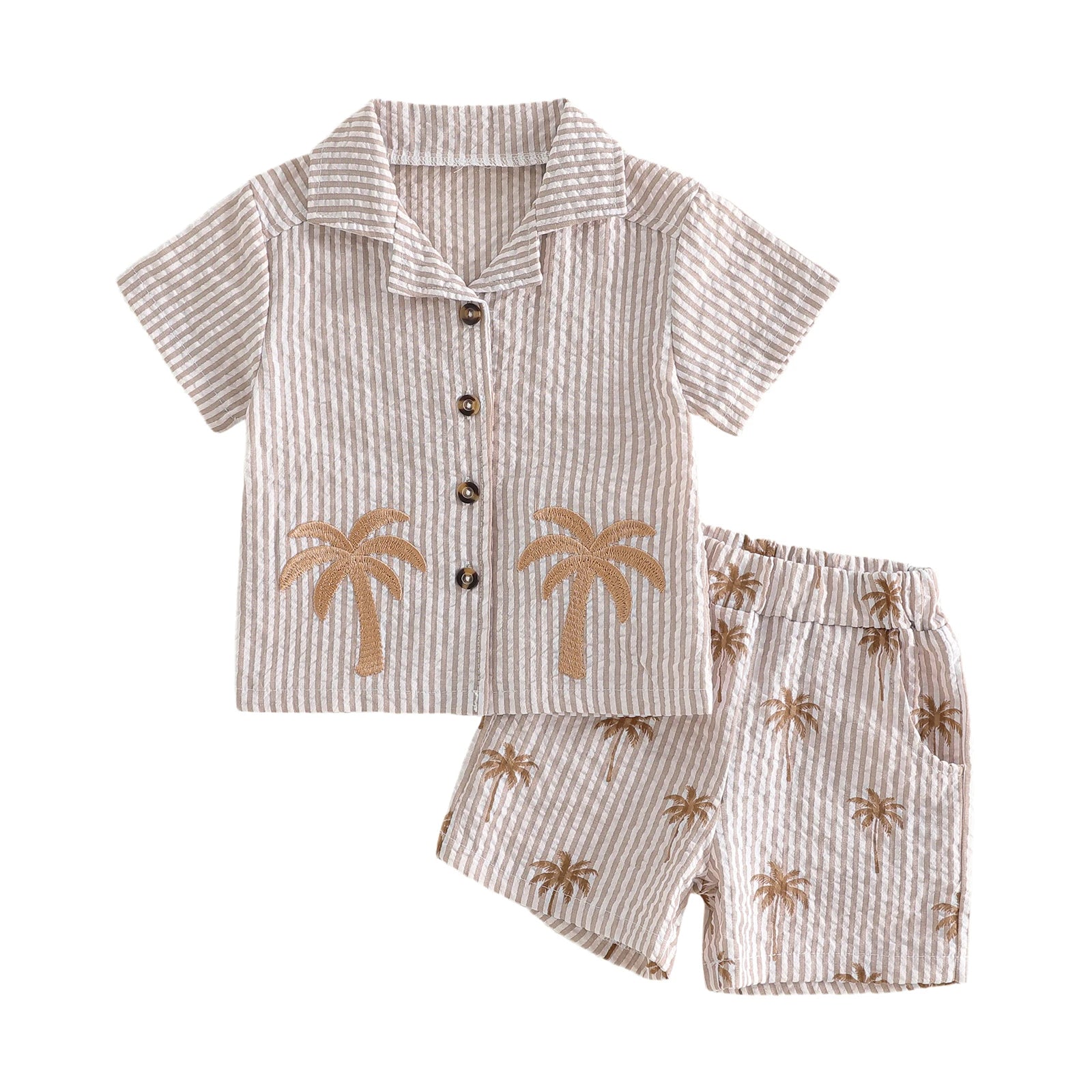 Little Palm Seersucker Set