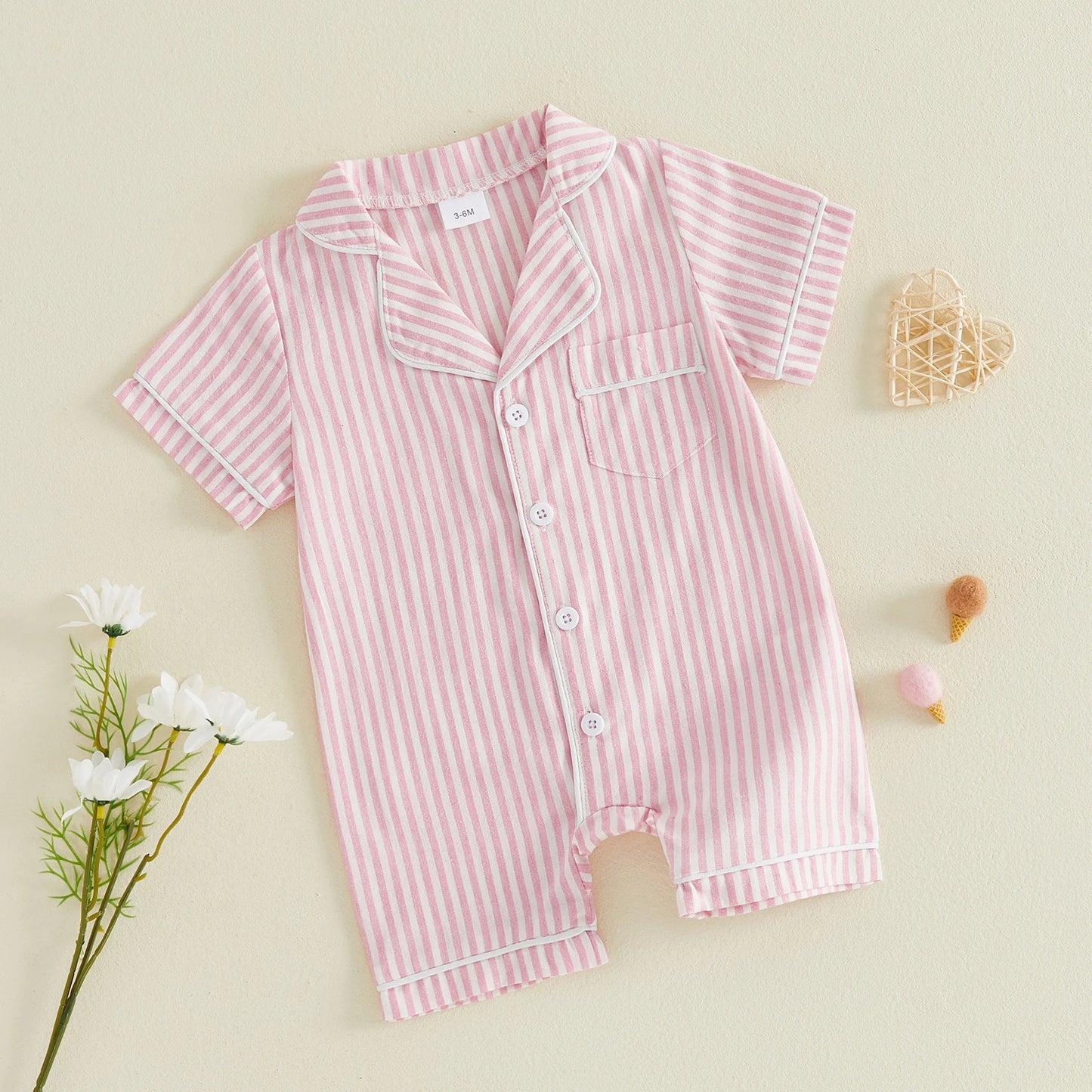 Harbor Stripe Button Romper