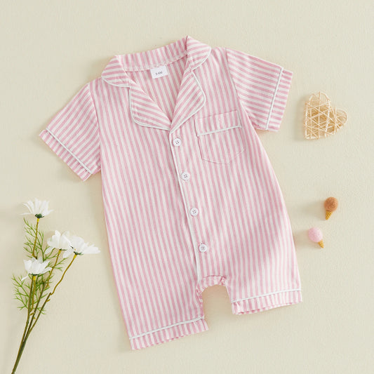 Harbor Stripe Button Romper