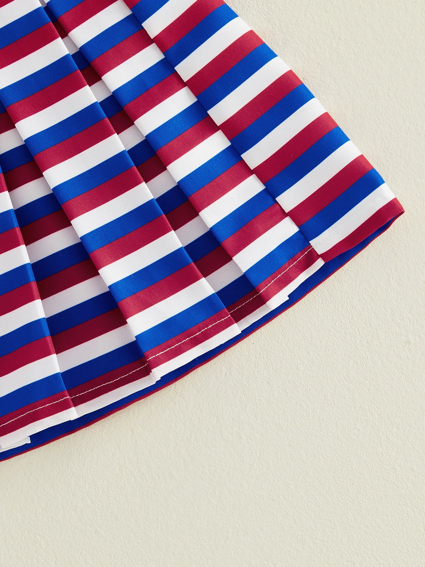 USA Flag Top & Striped Skirt Set
