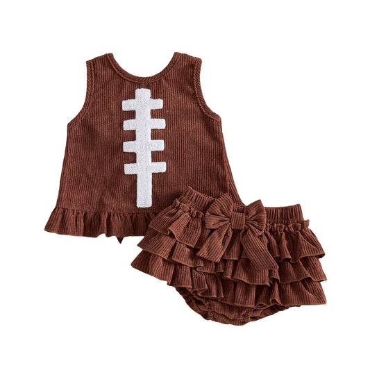 Sunday Sweetheart Football Ruffle Set