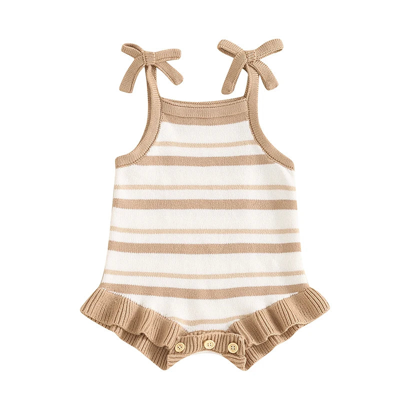 Little Latte Stripe Knit Romper
