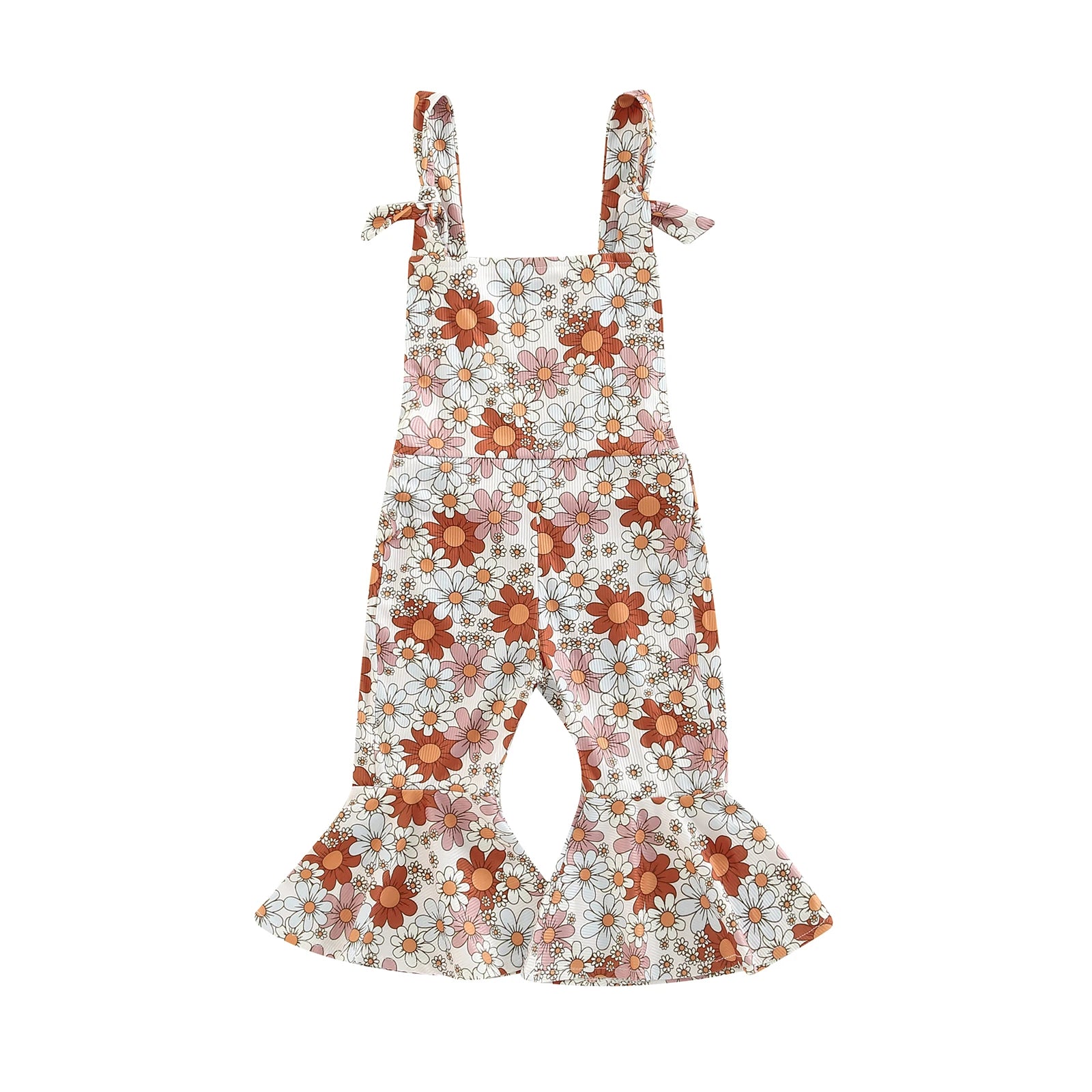 Girls' Flower Power Flare Overalls