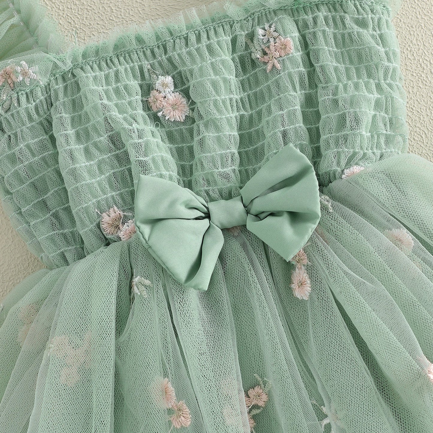 Sage Blossom Romper Dress Set