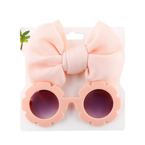 Flower Shape Sunglasses + Hair Bow Set