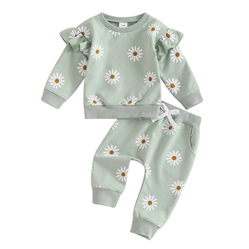 Flower Girl Sweater Pants Set