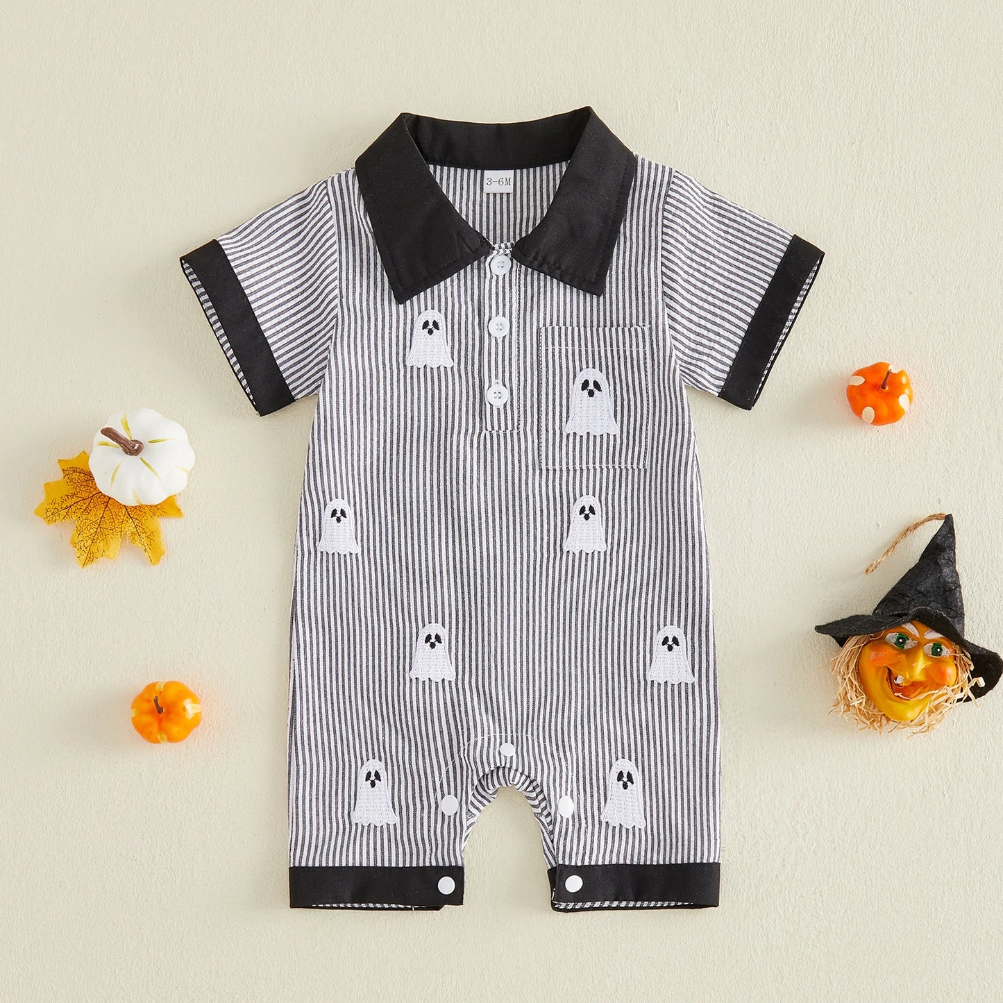 Harvest Stripe Polo Romper
