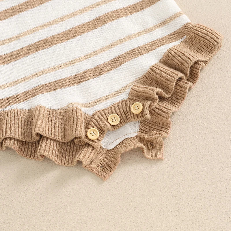 Little Latte Stripe Knit Romper