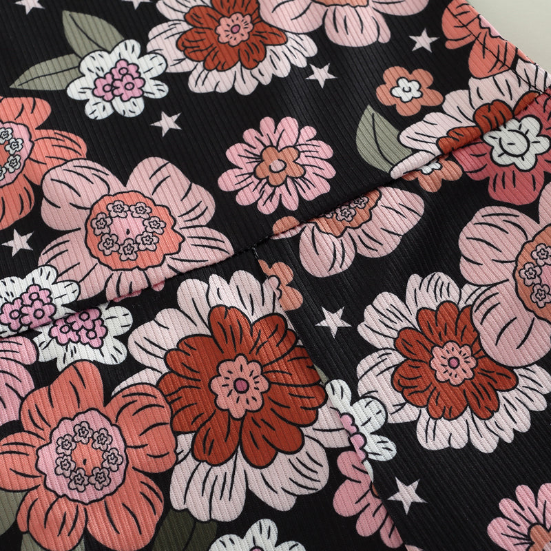 Girls' Flower Power Flare Overalls