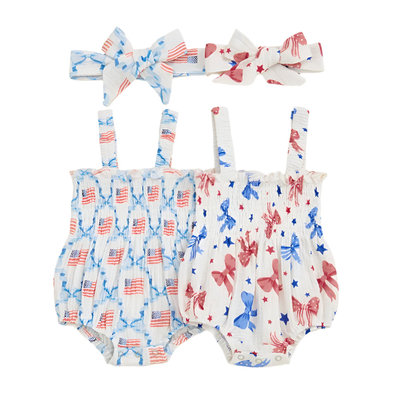 Girls' Star-Spangled Sweethearts Romper Set