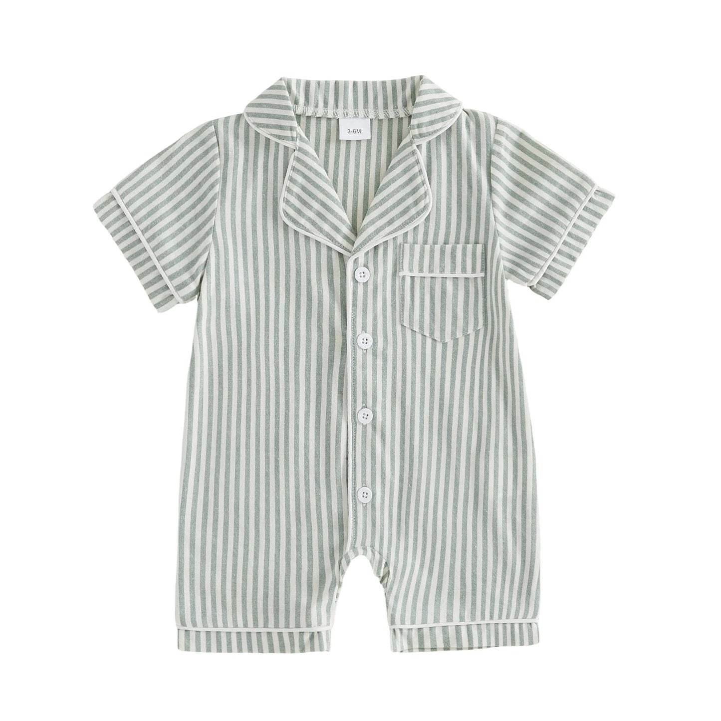 Harbor Stripe Button Romper