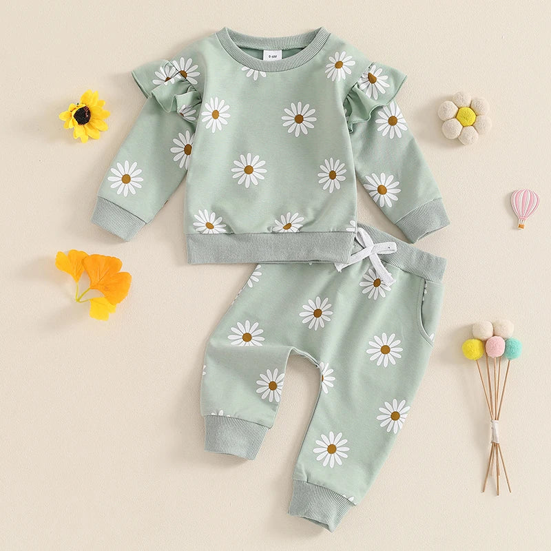 Flower Girl Sweater Pants Set