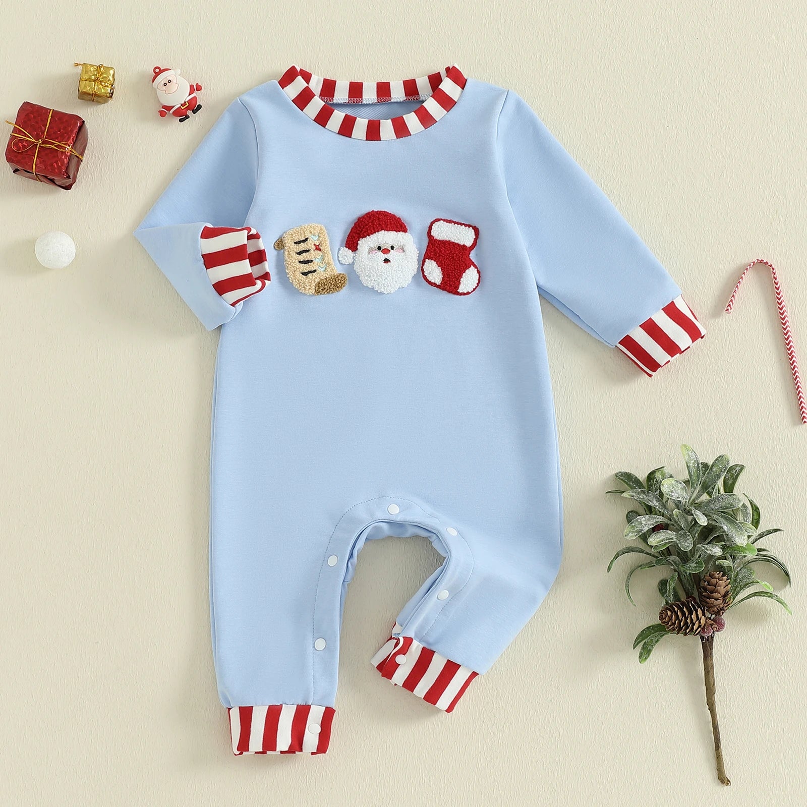 Santa Embroidered Jumpsuit