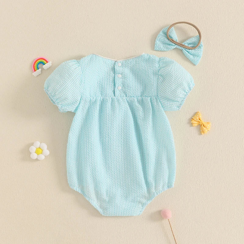 Sweet Whimsy Pastel Bow Romper Set