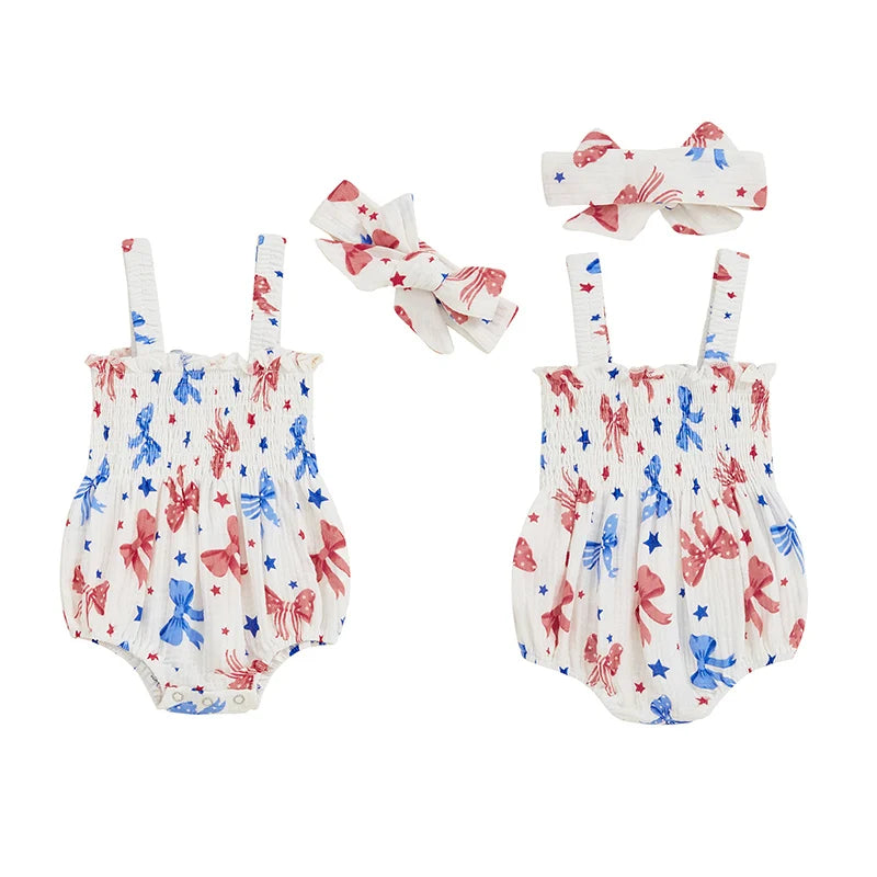 Girls' Star-Spangled Sweethearts Romper Set