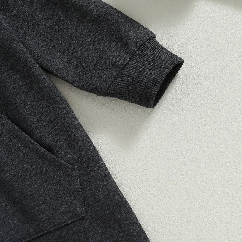 Baby Hooded Solid Color Zip Up Jumpsuits