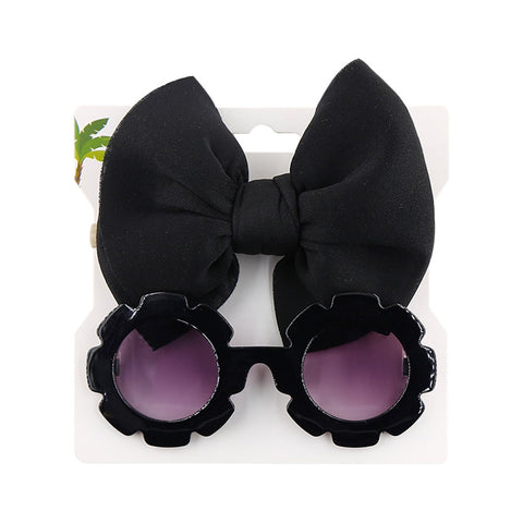 Flower Shape Sunglasses + Hair Bow Set