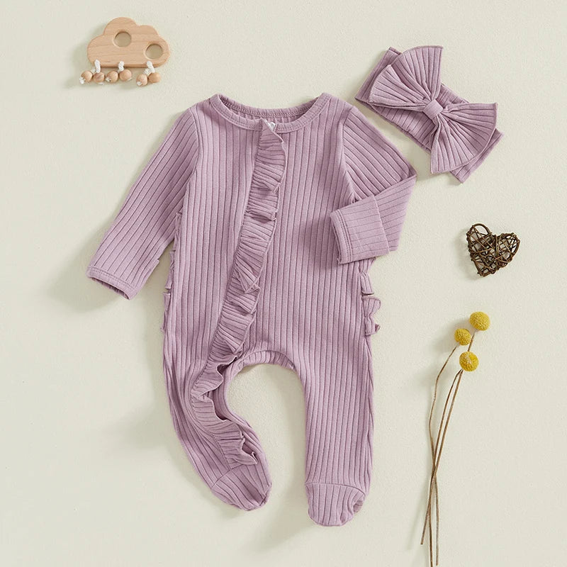 Sweetheart Ruffle Footie Knit Set
