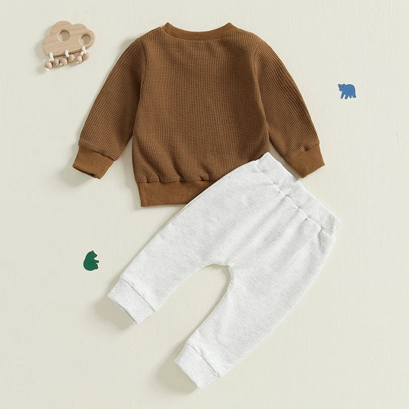 Brown Bear Sweatshirt Pants Set