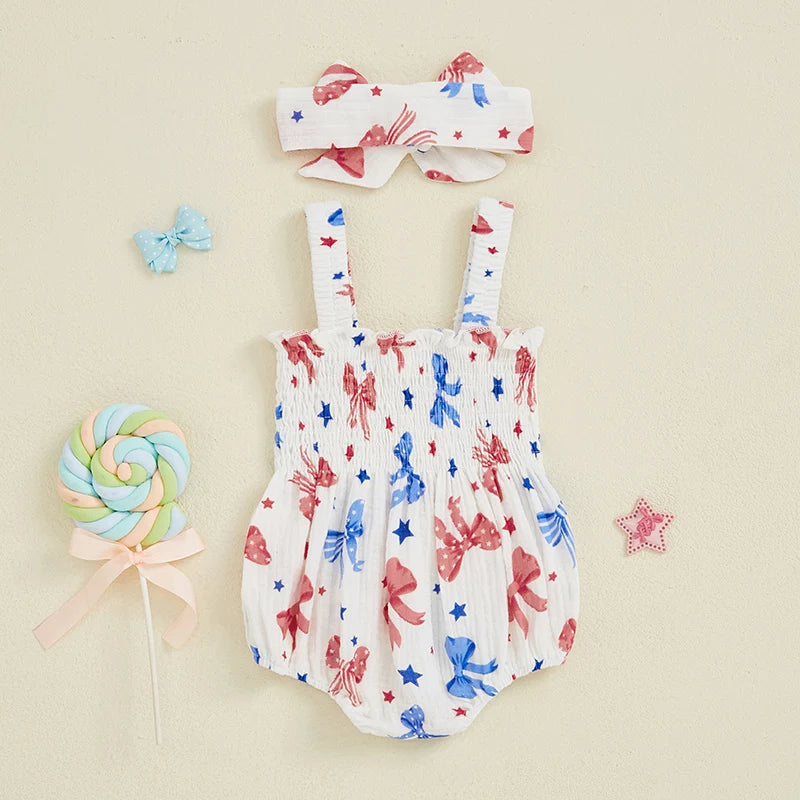 Girls' Star-Spangled Sweethearts Romper Set