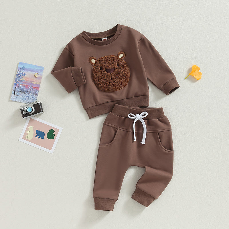 Brown Bear Sweater Pants Set