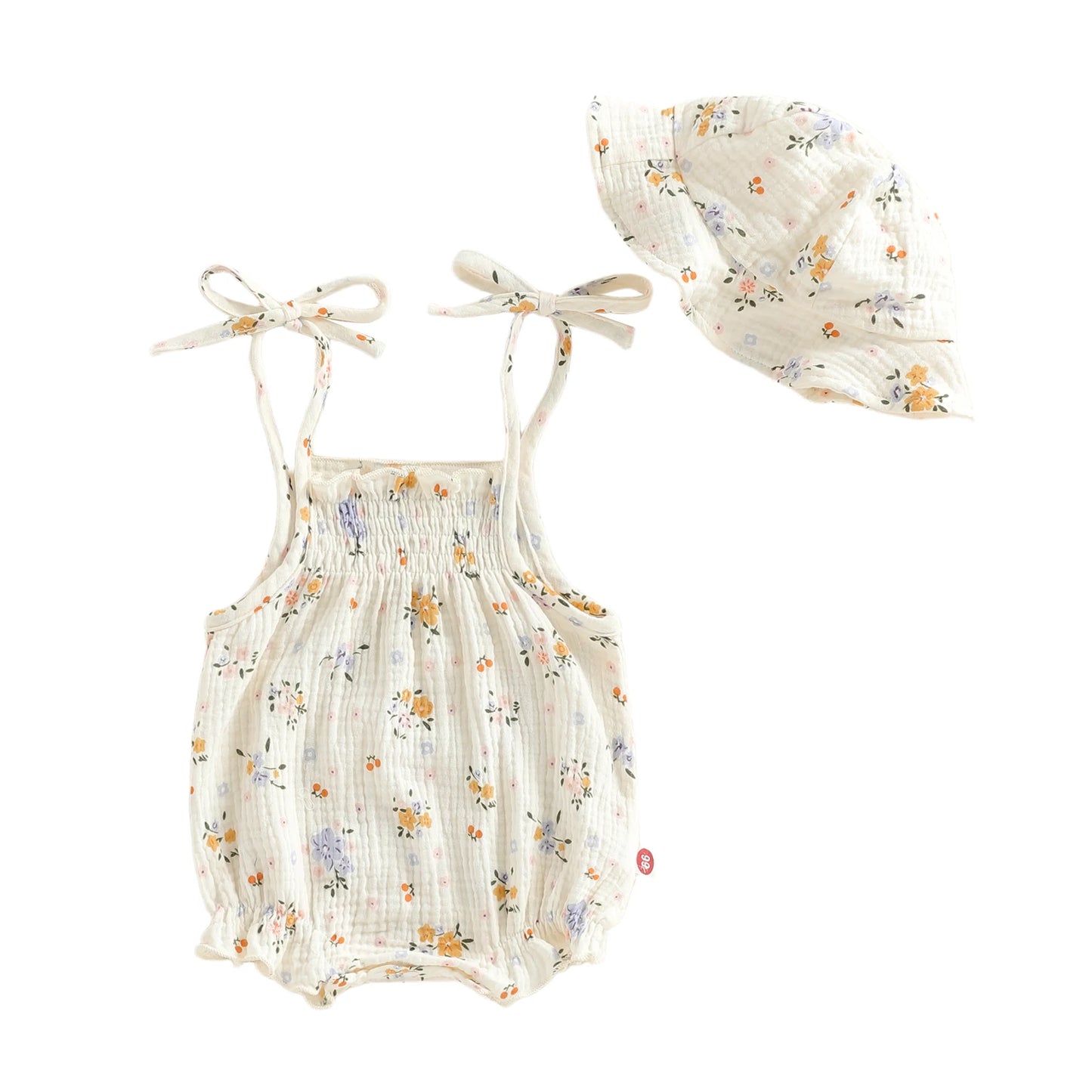 Sunny Days Muslin Romper & Sun Hat Set