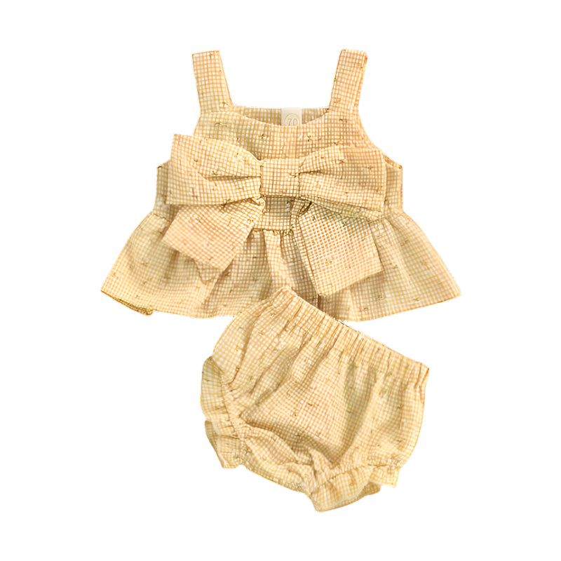 Girls' Sweet Blossom Plaid Set