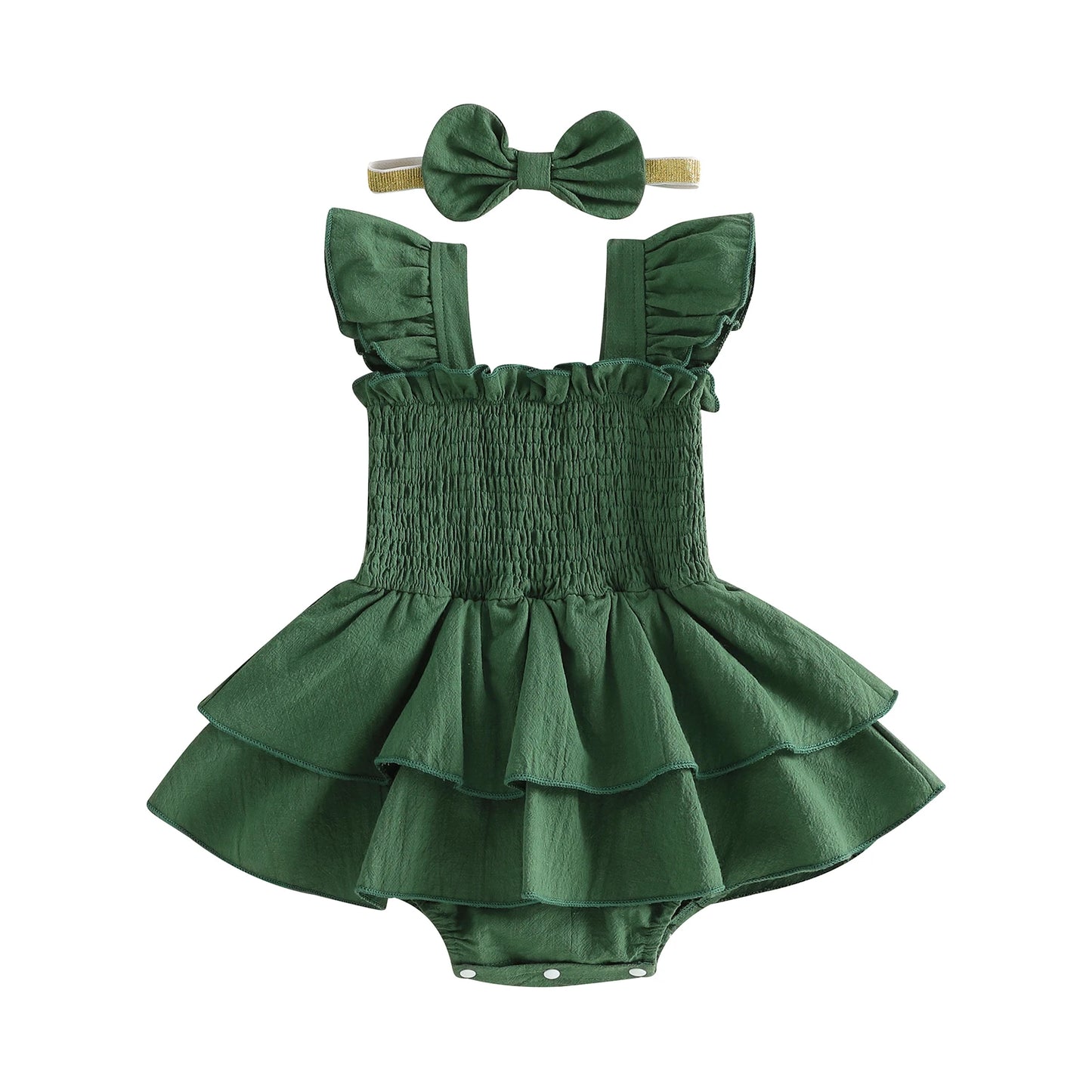 Everly Ruffle Smocked Romper Set