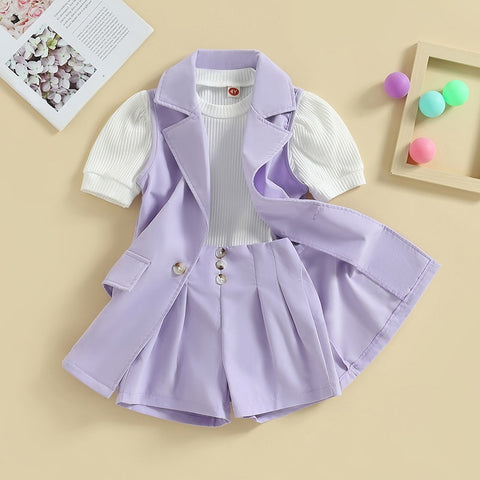 Girls' 3Pc Purple Rain Jacket Set