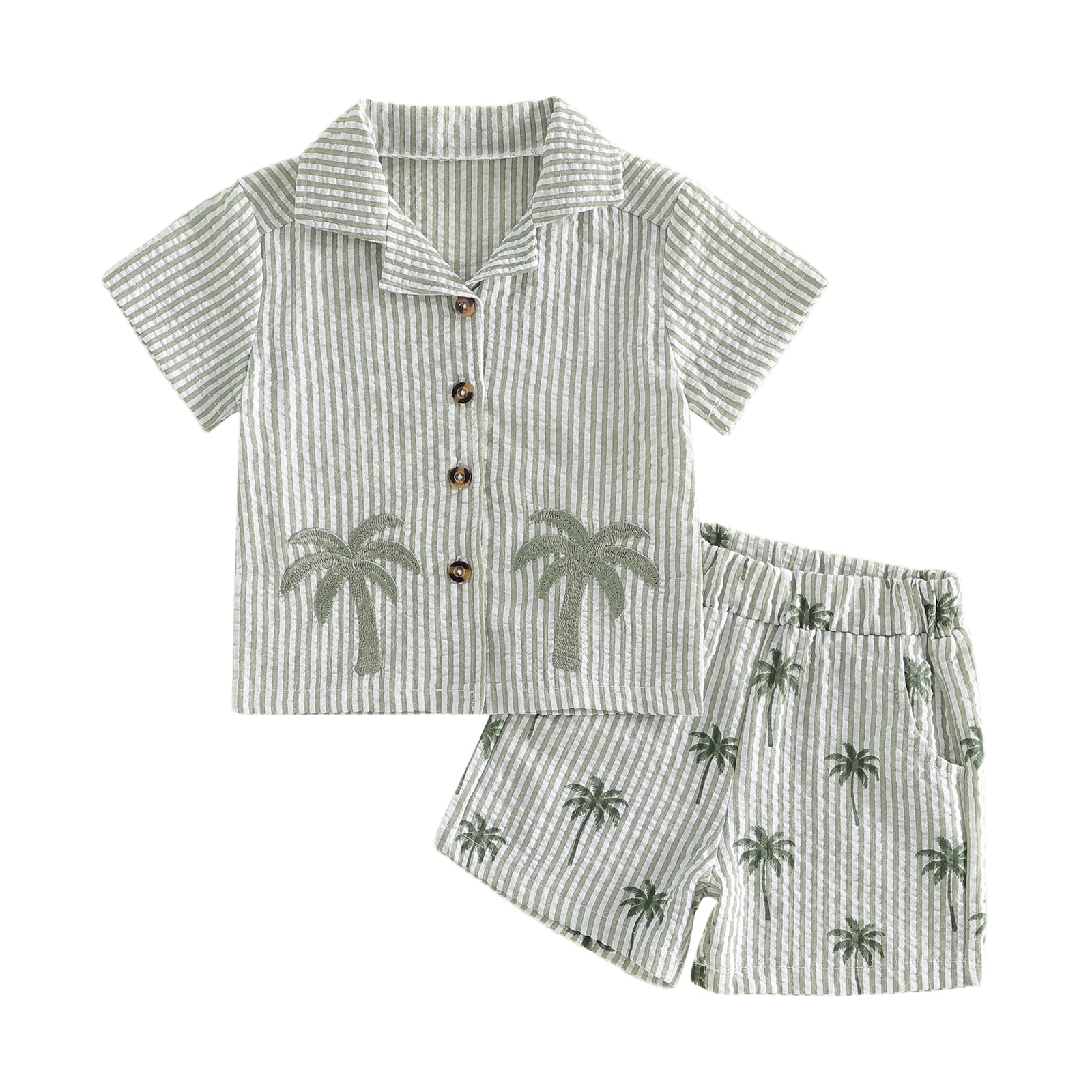Little Palm Seersucker Set