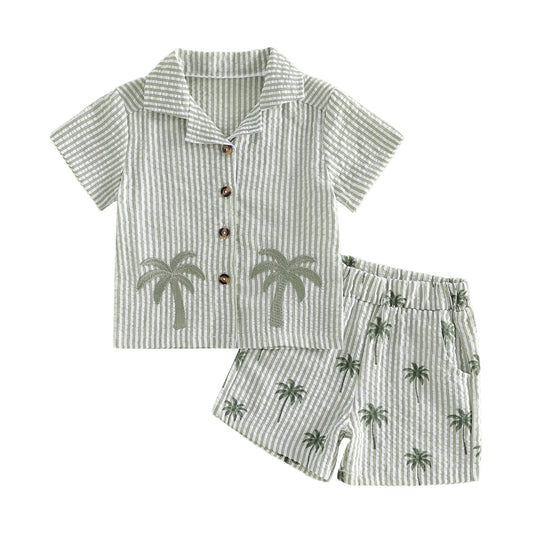 Little Palm Seersucker Set