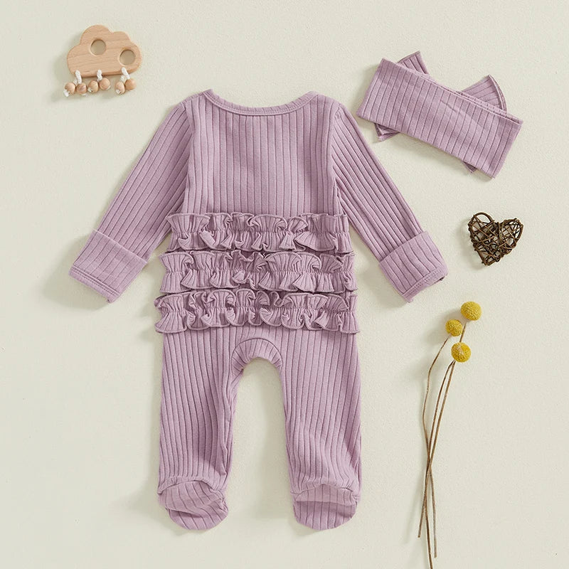 Sweetheart Ruffle Footie Knit Set