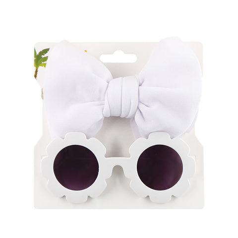 Flower Shape Sunglasses + Hair Bow Set