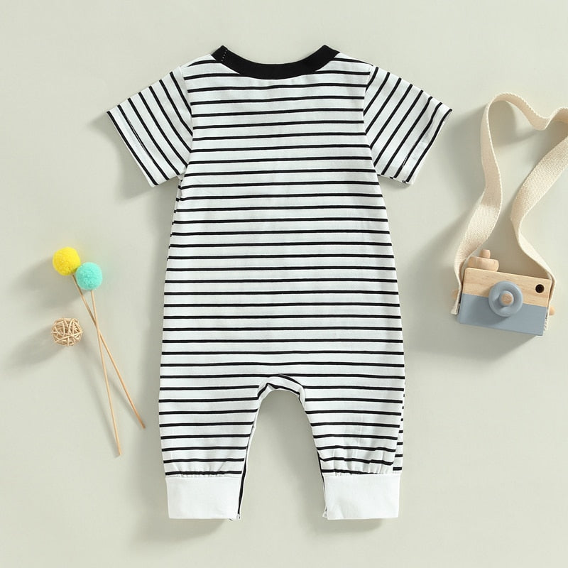 Boys' Contrast Color Striped Jumpsuit