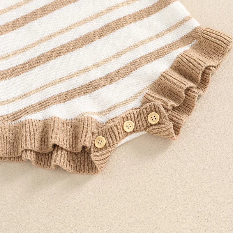 Little Latte Stripe Knit Romper